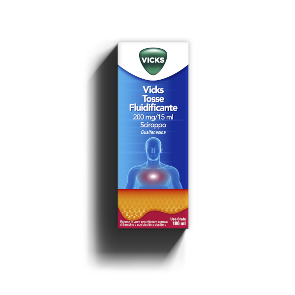 Vicks Tosse Fluidificante 200 Mg/15 Ml Sciroppo Per Tosse E Catarro 180 Ml - Immagine 5