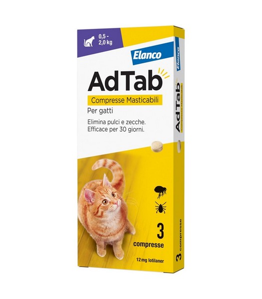Adtab Antiparassitario Per Gatti 0,5-2Kg Da 3 Compresse 12Mg - Immagine 6