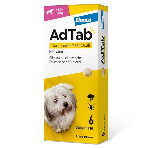 Adtab Antiparassitario Per Cani 2,5-5,5 Kg Pulci E Zecche 6 Compresse - Immagine 4