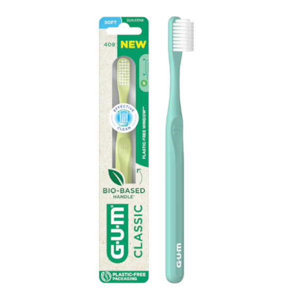 Gum Classic 411 Sunstar Spazzolino Morbido Testina Regolare 1 Spazzolino - Immagine 3