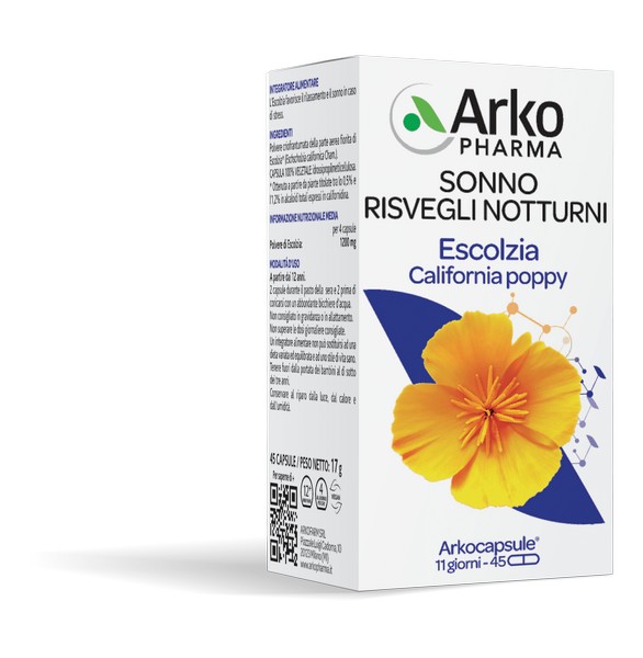 Arkocapsule Escolzia Integratore Sonno e Rilassamento 45 Capsule Vegetali - Arkopharma - Immagine 3