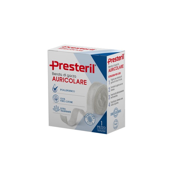 PRESTERIL Benda Di Garza Auricolare 14/14 .F.U. 1 Cm X 5 M