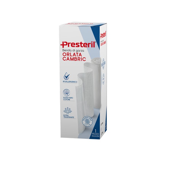 PRESTERIL Benda Di Garza Orlata Cambric 12/13 .F.U. 10cm X5m