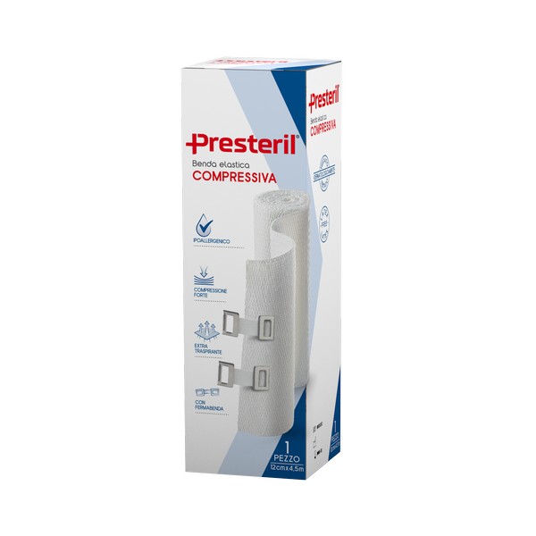 PRESTERIL Benda Elastica Compressiva 12 Cm X 4,5 M Tesi