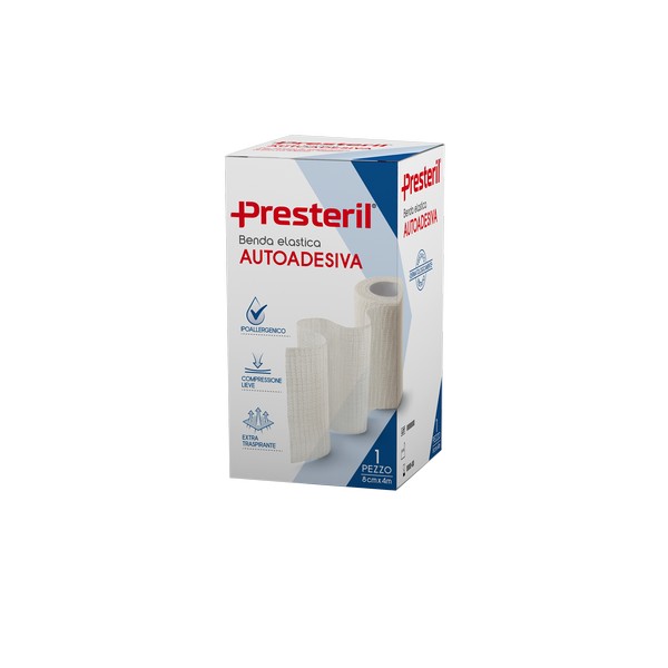 PRESTERIL Benda Elastica Autoadesiva 8 Cm X 4 M Tesi