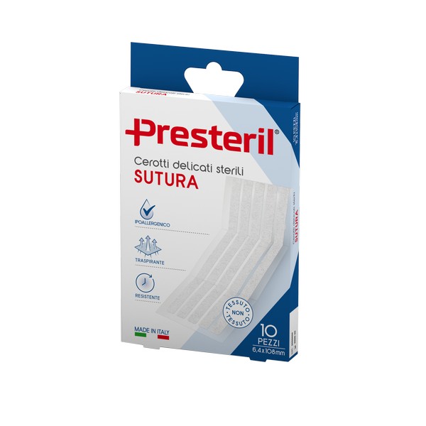 Medipresteril Cerotto Per Sutura Delicati Tessuto Non Tessuto 6,4 X108 Mm 10 Pezzi - Immagine 3