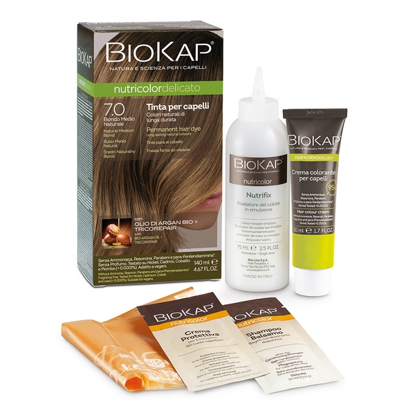 BIOS LINE Biokap Nutricolor Delicato - Tinta per Capelli n. 7.0 Biondo Medio Naturale - Immagine 7