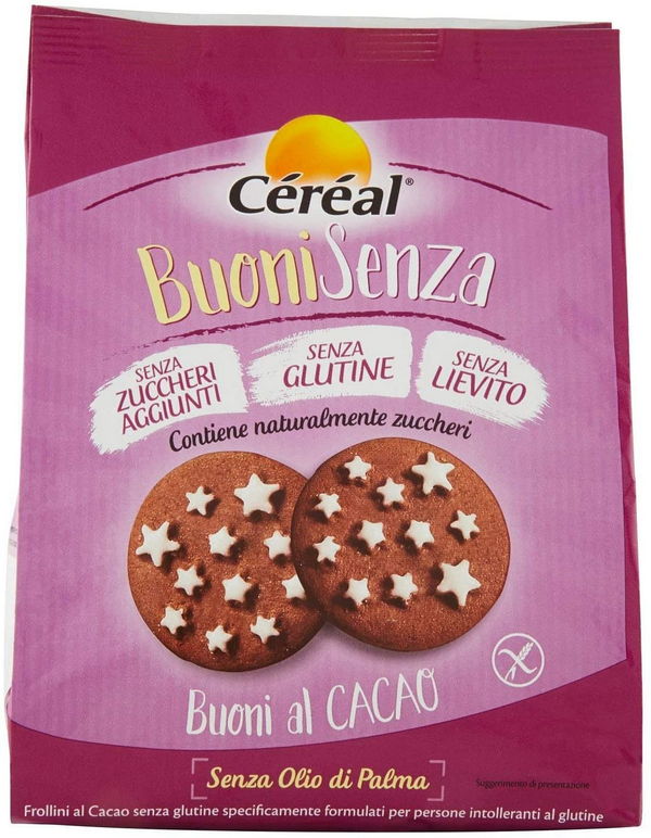 CEREAL Buoni Senza - Biscotti al cacao senza glutine e senza zuccheri aggiunti 200 g - Immagine 5