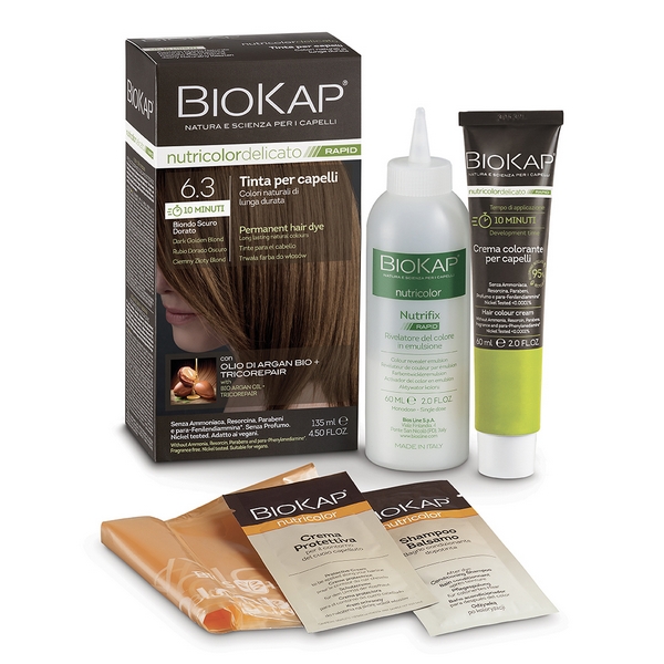 Biokap Scuro/Dorato Bios Line Nutricolor Delicato Rapid Tinta Per Capelli 6.30 Biondo - Immagine 8