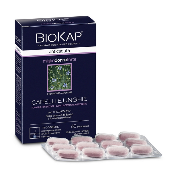 Biokap Donna Bios Line Anticaduta Miglio Forte Integratore Capelli E Unghie 60 Compresse - Immagine 6