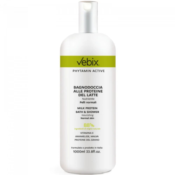 Vebi Pharma Malva/Grano - Vebix Phytamin Active Bagnodoccia Proteine Latte 1000 Ml - Immagine 5