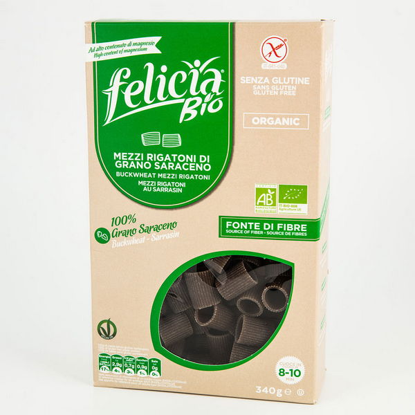 Felicia Mezzi Rigatoni Senza Glutine Di Grano Saraceno Integrale - Pasta 340 G - Immagine 3