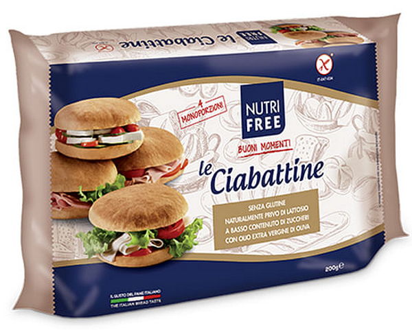 NUTRIFREE Le Ciabattine - 4 panini morbidissimi senza glutine da 50 G - Immagine 6