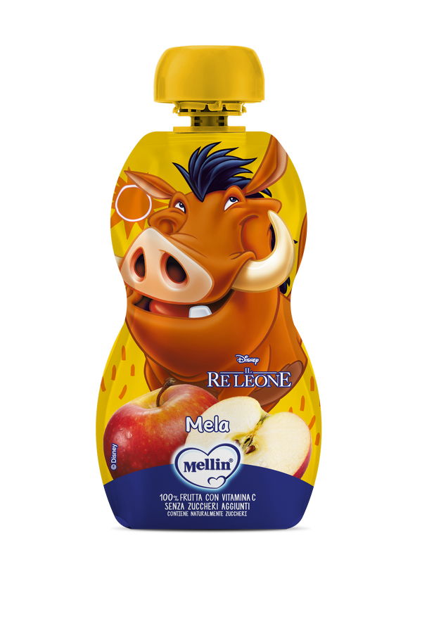 Mellin Merenda Disney Re Leone 100% Frutta Mela Con Vitamina C 110G Confezione Da 110 G - Immagine 6
