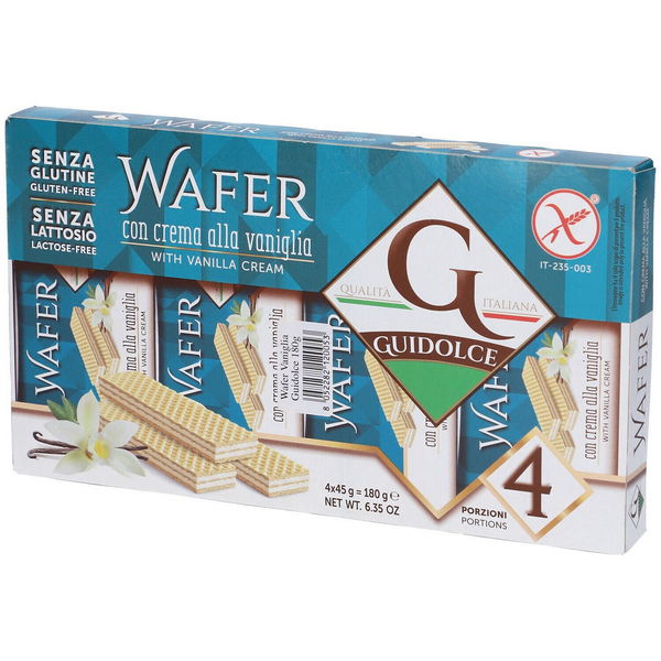GUIDOLCE Wafer Con Crema Alla Vaniglia - Snack Senza Glutine 4 X 45 G - Immagine 3