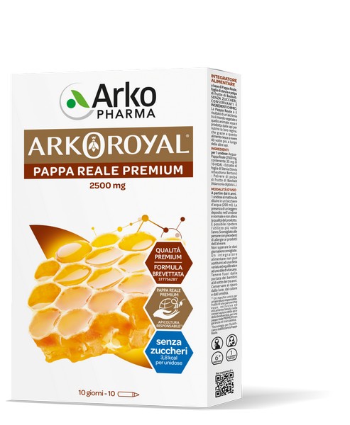 Arkofarm Arkopharma Arkoroyal Pappa Reale 2500Mg Senza Zucchero 10 Fiale - Immagine 4