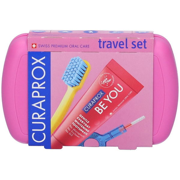 Curaprox Unisex Multicolore Spazzolino Manuale, Set Da Viaggio Rosa (Morbido, 1X) - Immagine 7