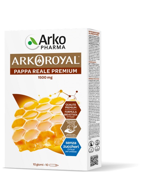 Arkoroyal Pappa Reale Premium 1500 mg Senza Zuccheri 10 Flaconcini - Integratore immunostimolante - Immagine 3