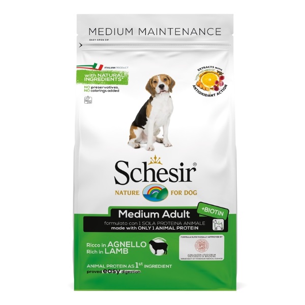 SCHESIR Medium Maintenance Medium Adult all'Agnello - Alimento completo per cani adulti di taglia media 3 Kg - Immagine 4