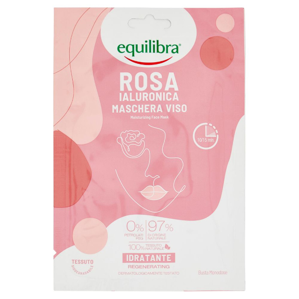 Equilibra Rosa Ialuronica Maschera Viso Idratante In Tessuto - Immagine 7