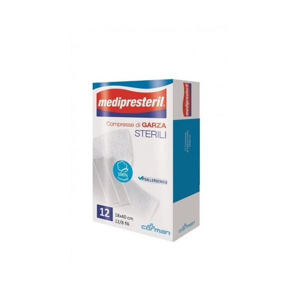 PRESTERIL 12 Compresse Sterili Di Garza 12/8 F.U. 18x40cm