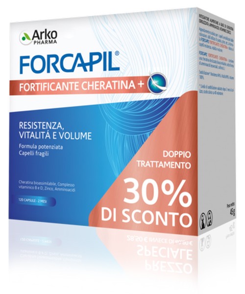 Forcapil Fortificante Cheratina Integratore per Capelli 120 Capsule - Arkopharma - Immagine 3