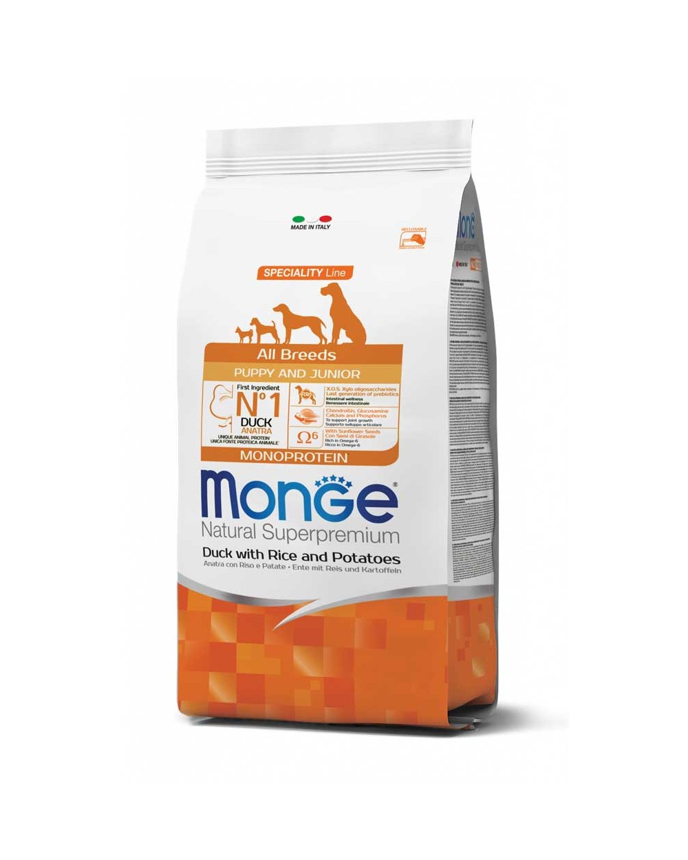 Monge all breeds puppy junior anatra, riso e patate 12kg - Immagine 3