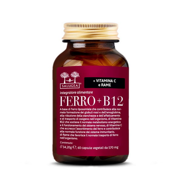 Salugea Rosa/Rossi Ferro + B12 Integratore Di Ferro E Vitamina B12 60 Capsule - Immagine 3