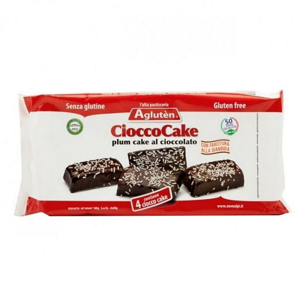 Agluten Chococake 4 Plumcake Ricoperti Con Cioccolato Al Latte Farcitura Alla Gianduia X 52,5G 4X52,5 G - Immagine 6