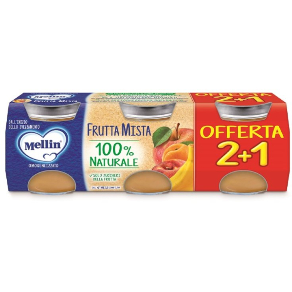 MELLIN Frutta Mista 100% Naturale - 3 Omogeneizzati Da 100 G - Immagine 5