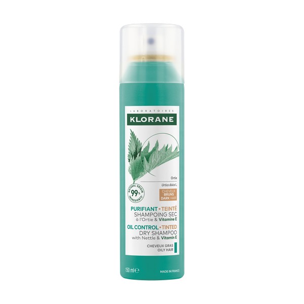 Klorane Shampoo Secco Con Ortica E Vitamina E Per Capelli Scuri
