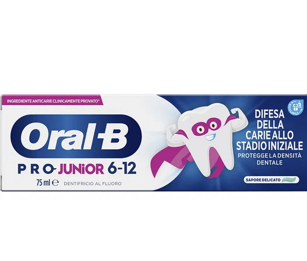 Oral-B Dentifricio Pro Junior, 24 Ore Di Prevenzione Dalla Carie, Rigenera Lo Smalto, Per Bambini 6-12 Anni. Sapore Delicato, 75 Ml. 1 Dentifricio - Immagine 6