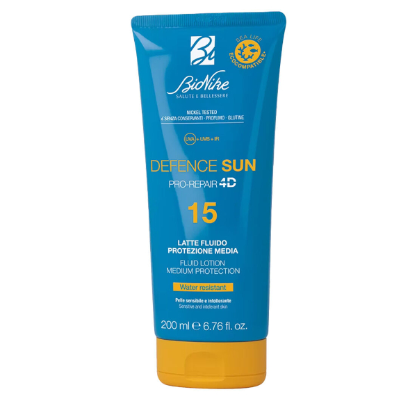 Bionike Defence Sun Latte Fluido Solare SPF15 - Protezione solare media per il corpo - 200 ml - Immagine 5