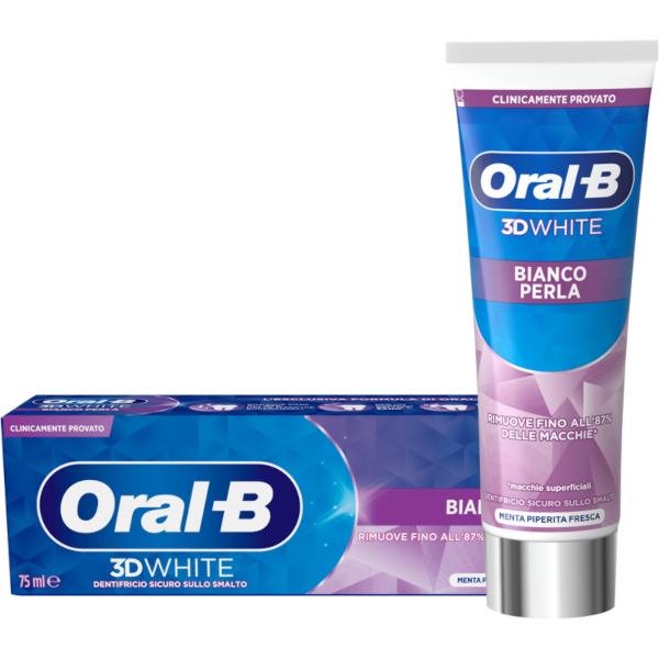 Oralb Oral-B 3D White Bianco Perla Dentifricio 75 Ml Bambino - Immagine 7