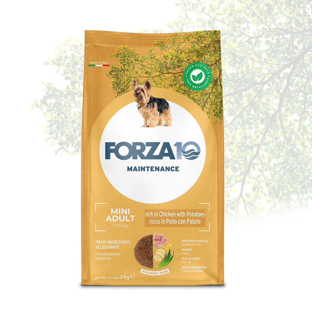 FORZA10 Mini Maintenance al Pollo con Patate - Alimento completo per cani adulti di piccola taglia 2 Kg - Immagine 3