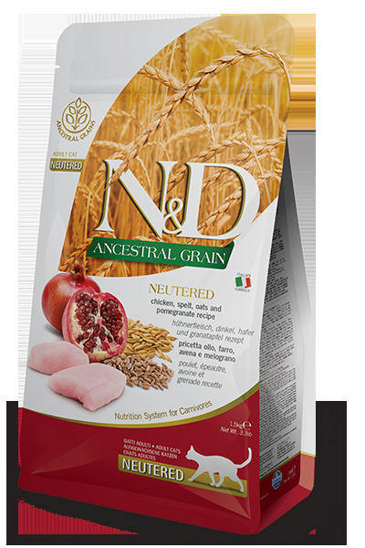 N&D Farmina® Ancestral Grain Chicken & Pomegranate Neutered 1500 G Pellets - Immagine 5