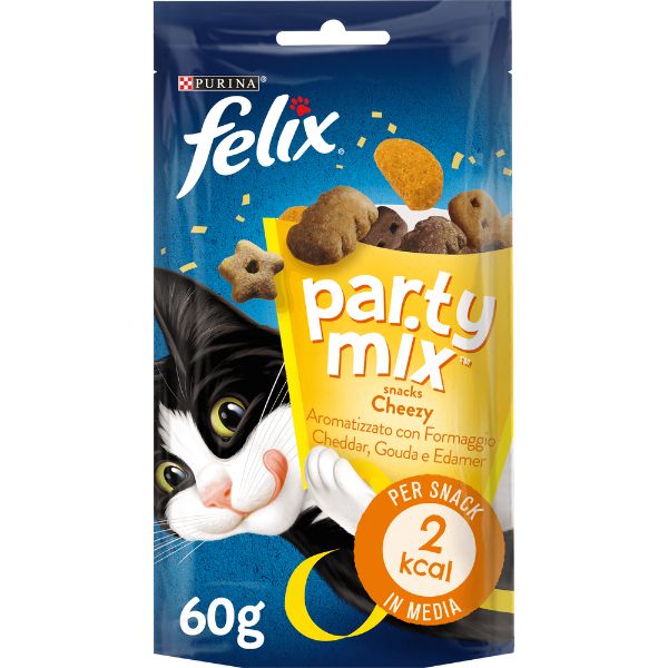 Purina Felix Party Mix Cheezy Mix - cheddar, gouda ed edamer 60 gr - 1° ORDINE? scegli tra BZR5 - BZR20 + 200 pt fedeltà - Immagine 3