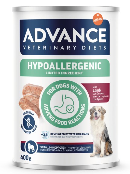 Advance Veterinary Diets Hypoallergenic umido cane - Set %: 6 x 400 g Agnello - Immagine 2