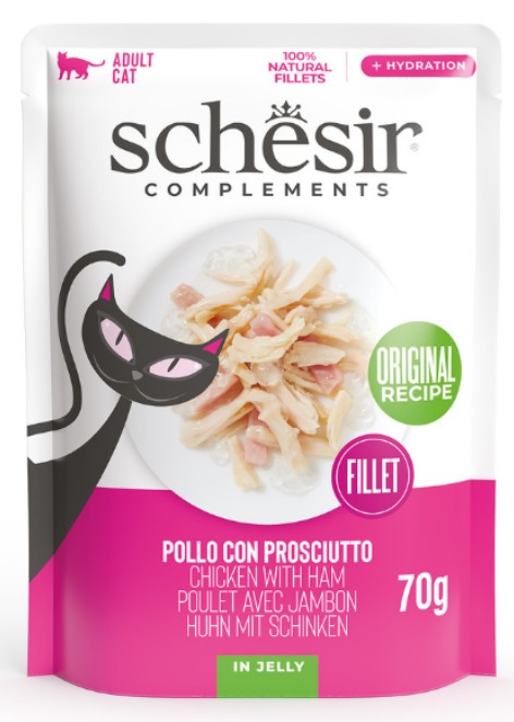 Schesir cat complements nutrition pollo con prosciutto in jelly bustina 70gr - Immagine 5