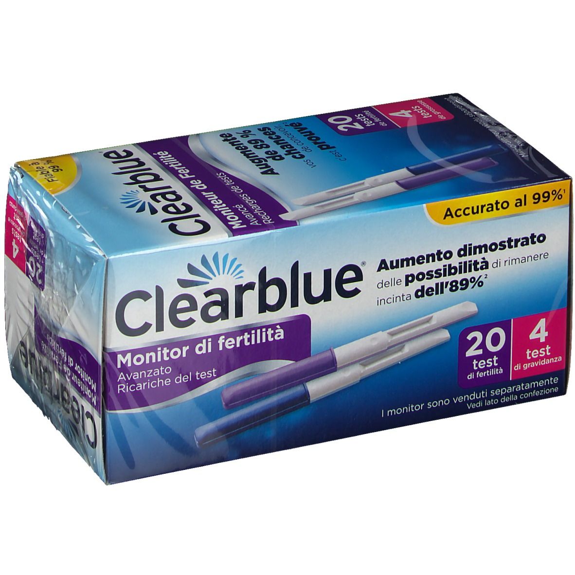 Clearblue Advanced Test Di Ricambio Per Monitor Di Fertilità 20 Test Di Fertilità + 4 Test Di Gravidanza - Immagine 5