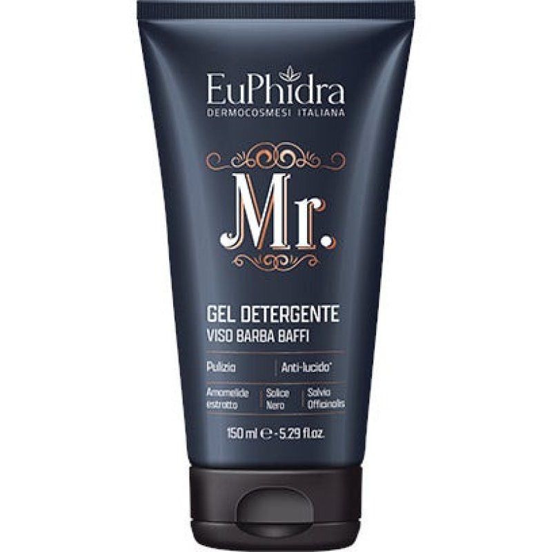 Euphidra Uomo Nero Mr Detergente Viso Barba Baffi 150 Ml - Immagine 3