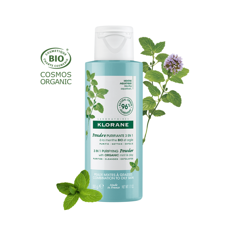 Polvere Purificante 3 In 1 Menta BIO E Argilla Klorane 50g