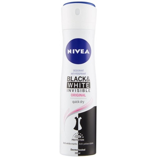 Nivea Deodorante Black & White Invisible Original Spray 150 ml - - - Immagine 8