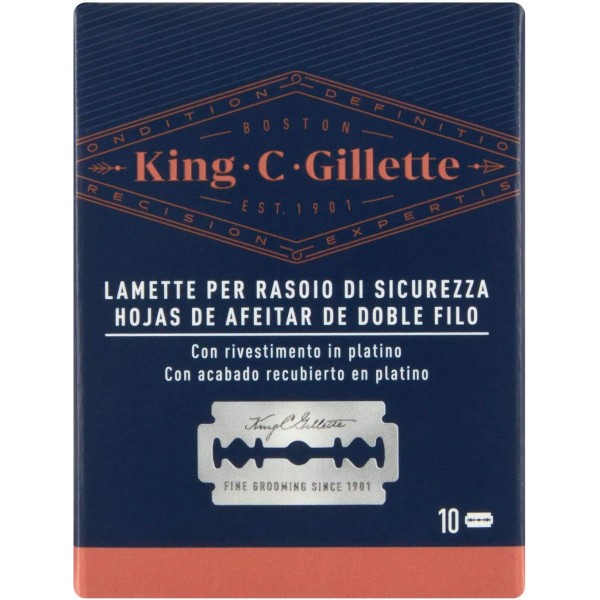 Gillette Uomo King C. Lamette Di Ricambio Per Rasoio Di Sicurezza 10 Pz - Immagine 7