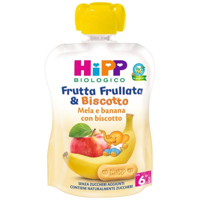 Hipp Italia Hipp Biologico Frutta Frullata E Biscotto Mela E Banana Con Biscotto 90G - Immagine 5