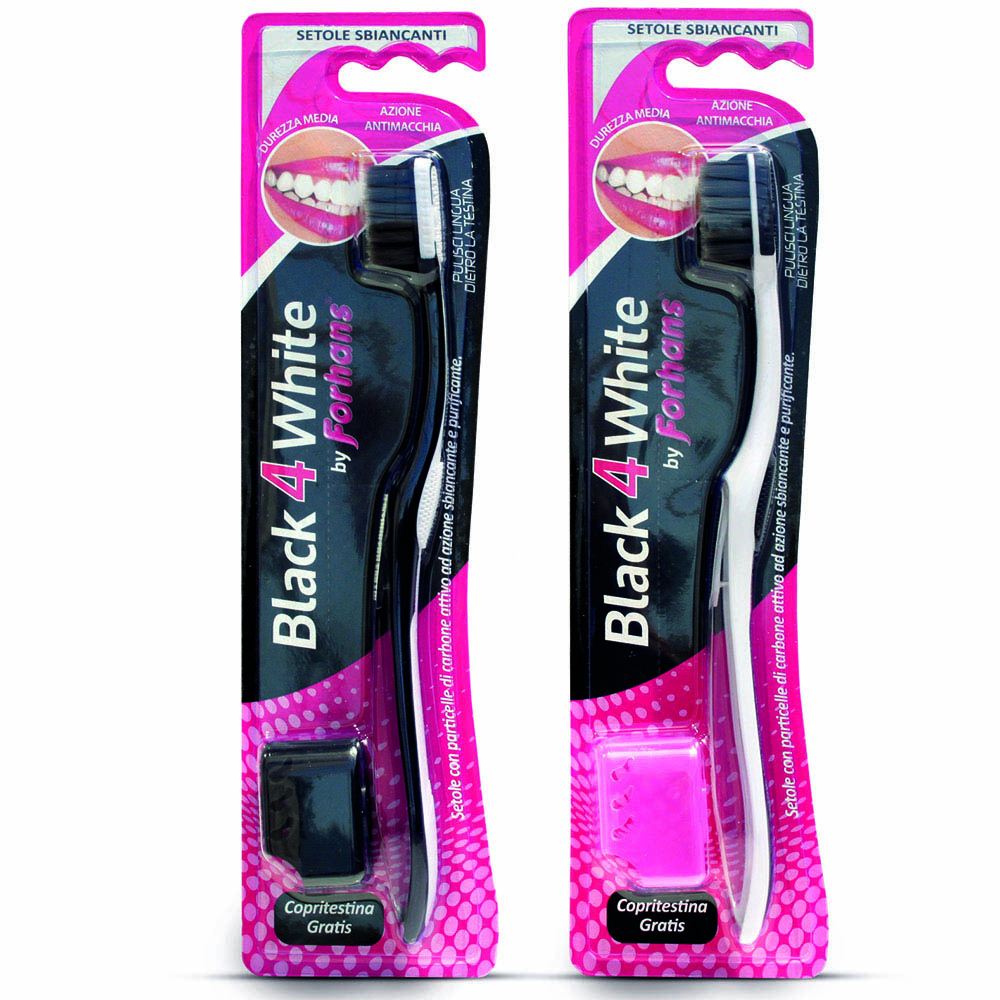 Forhans Carbone Spazzolino Black4white Setole Per Sbiancamento Singolo - Immagine 3