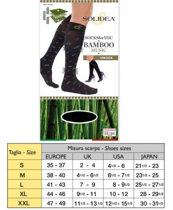 SOCKS FY BAMBOO MUSIC GRI XL