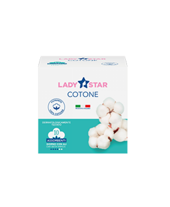 Ladystar Assorbenti Esterni Cotone Da Giorno Con Ali 10 Pezzi - Immagine 5