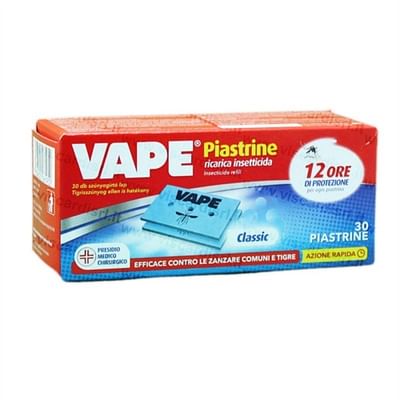 VAPE piastrine antizanzare ricarica insetticida classic 12 ore di protezione 1 confezione 30 pezzi - Immagine 6