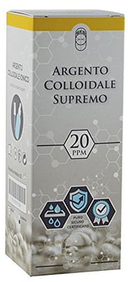 Argento Colloidale Supremo 20ppm Certificato Spray Con Contagocce + Erogatore Naso + Erogatore Gola + Erogatore Pelle